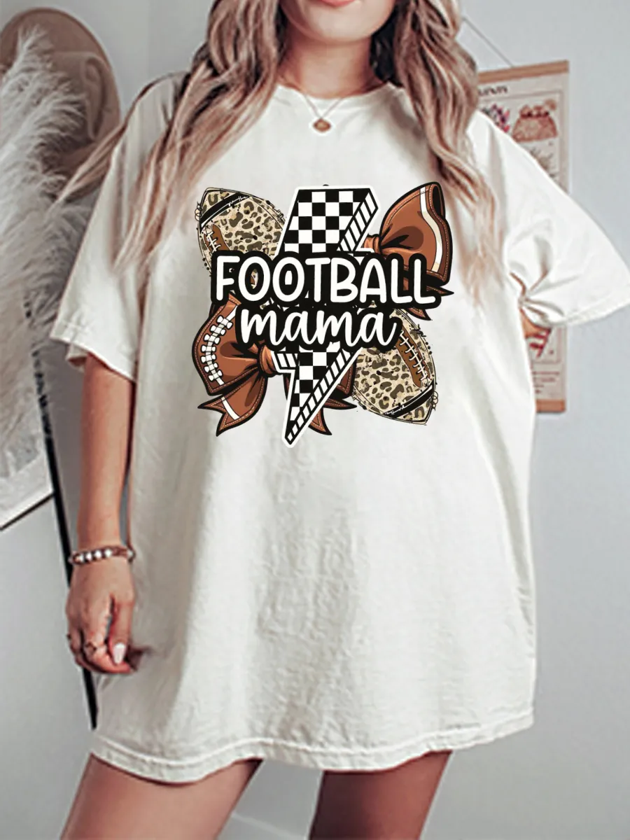 Vintage Football Mom Oversize Graphic Tee
