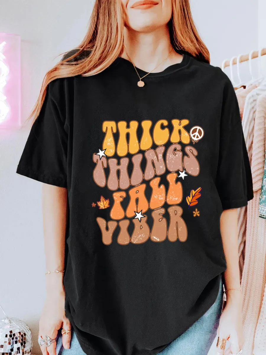 Vintage Thick Things Fall Viber Oversize Graphic Tee
