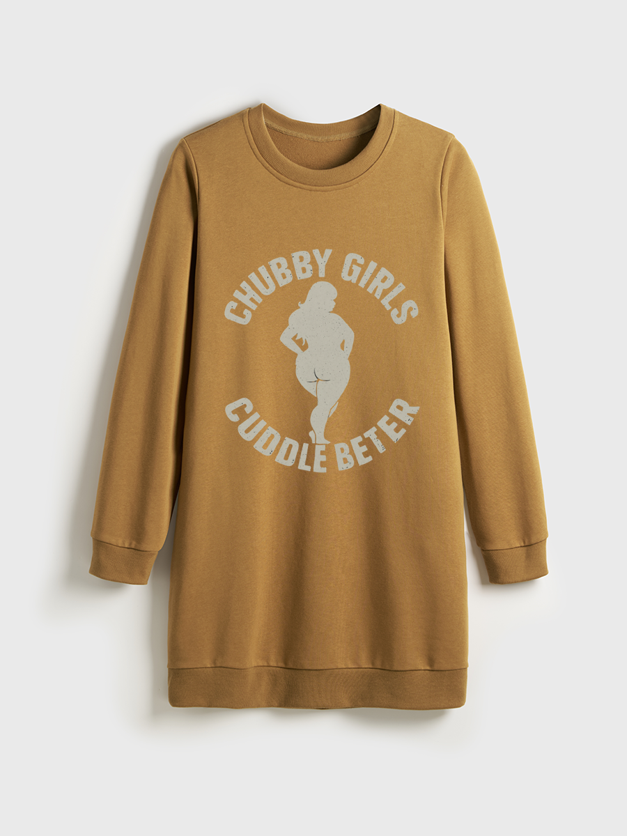Chubby Girls Cuddle Better Crewneck Terry Sweatshirt Dress