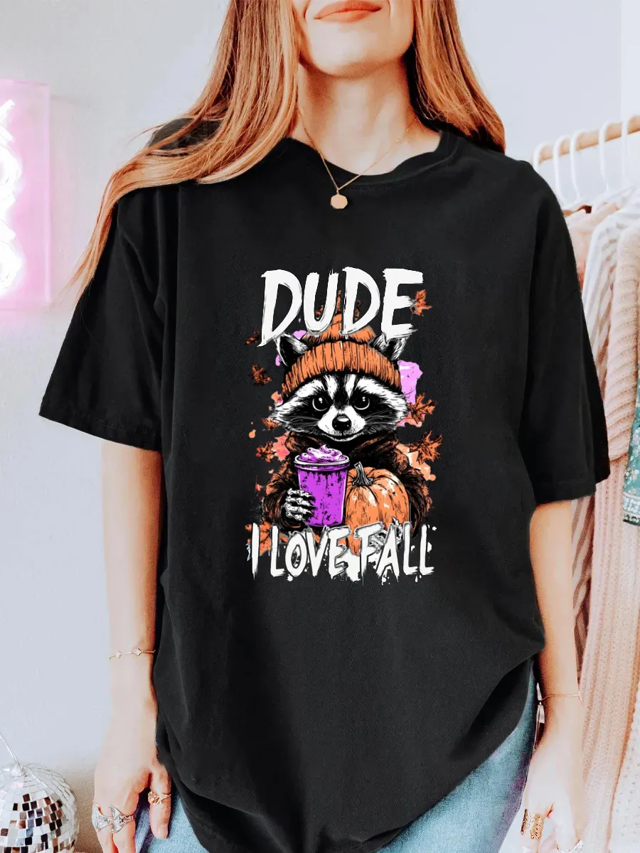 Vintage Feral Girl Fall Oversize Graphic Tee
