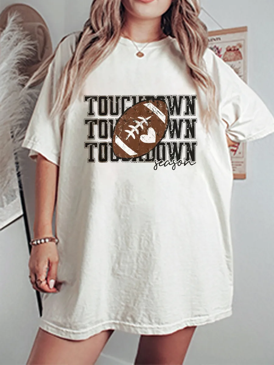 Vintage Touchdown Season Oversize Graphic Tee