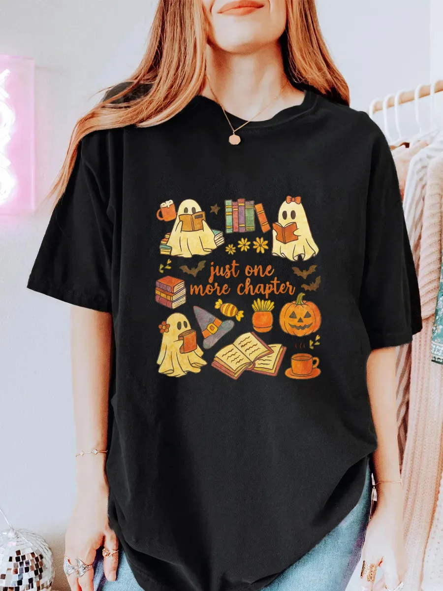 Vintage Halloween Ghost Oversize Graphic Tee
