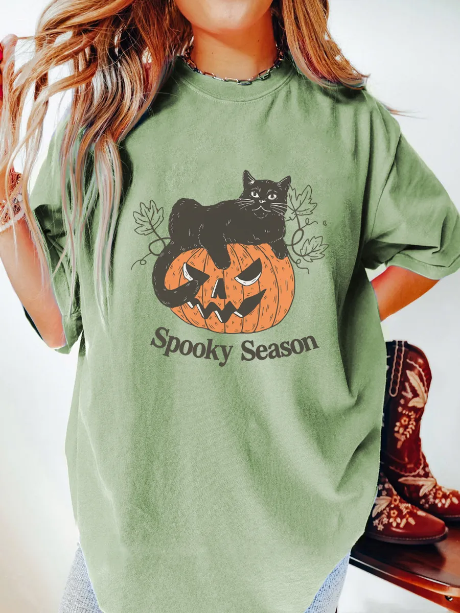 Vintage Spooky Season Oversize Graphic Tee