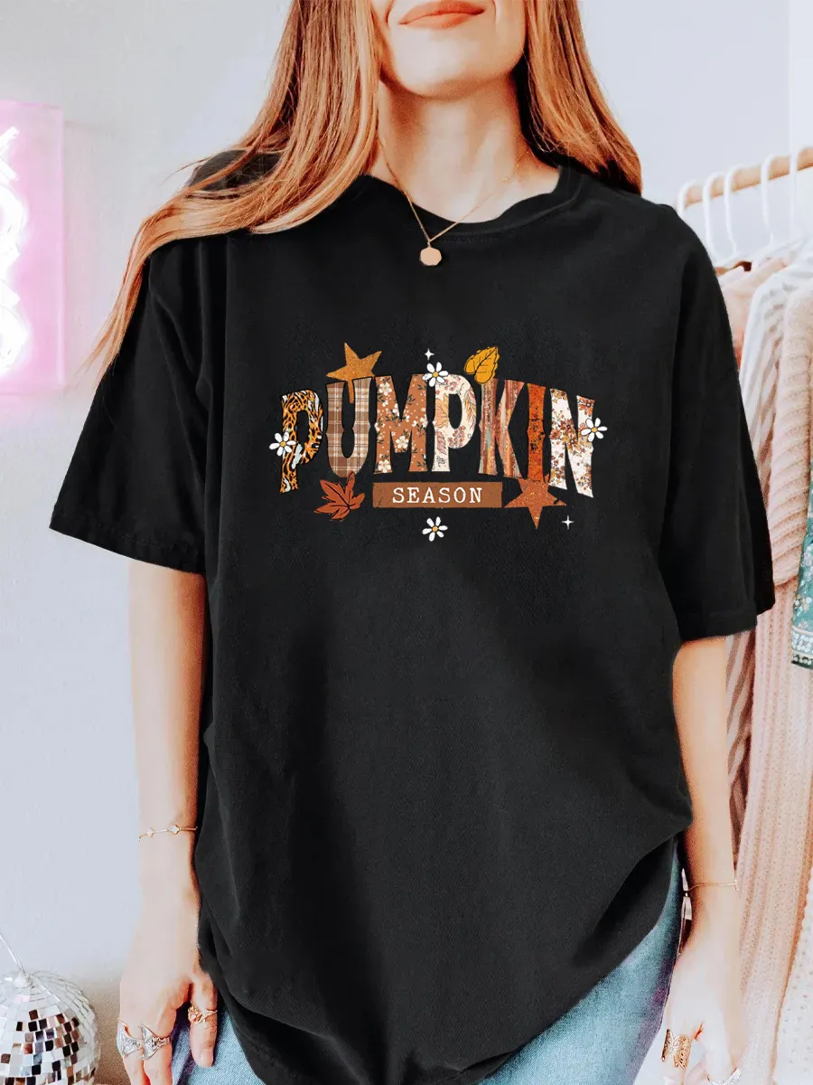 Vintage Pumpkin Season Oversize Graphic Tee