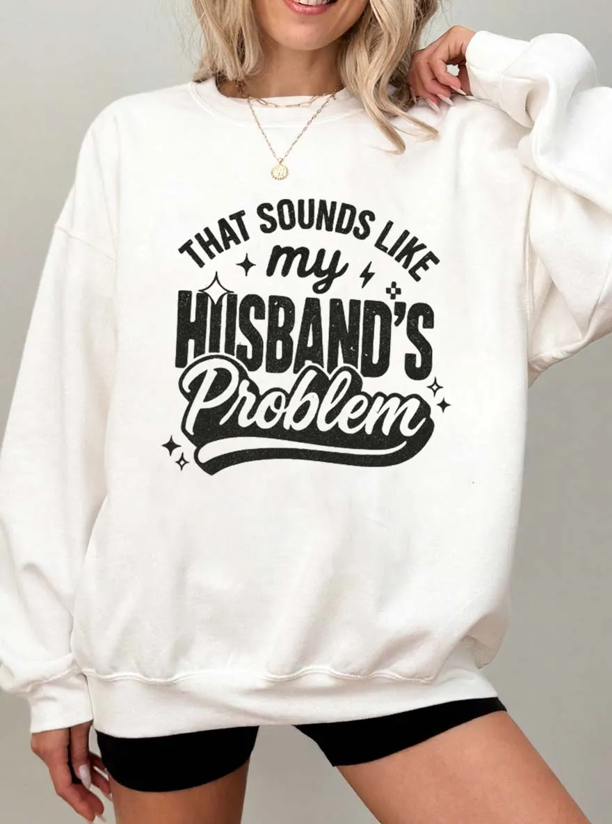 Vintage Husband's Problem Oversize Graphic Sweatshirt