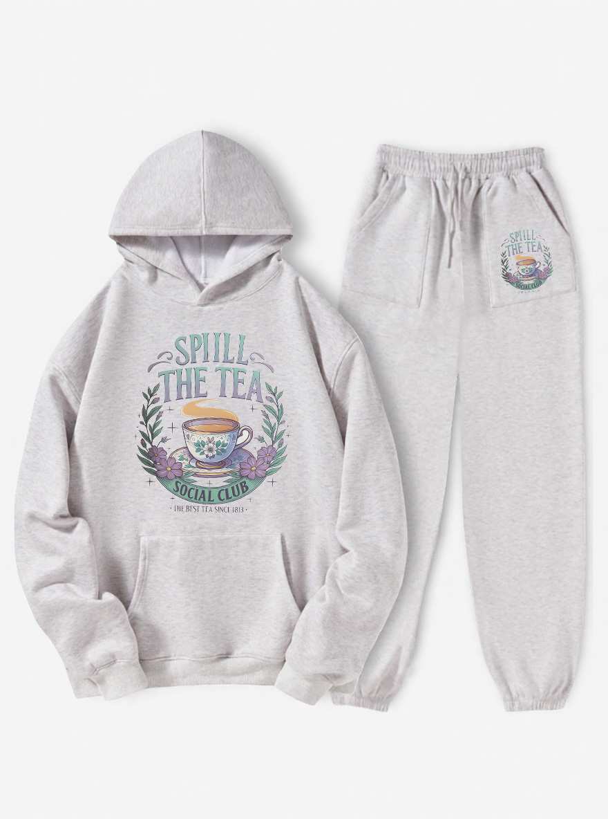 Vintage Spill The Tea Fleece Hoodie Suit