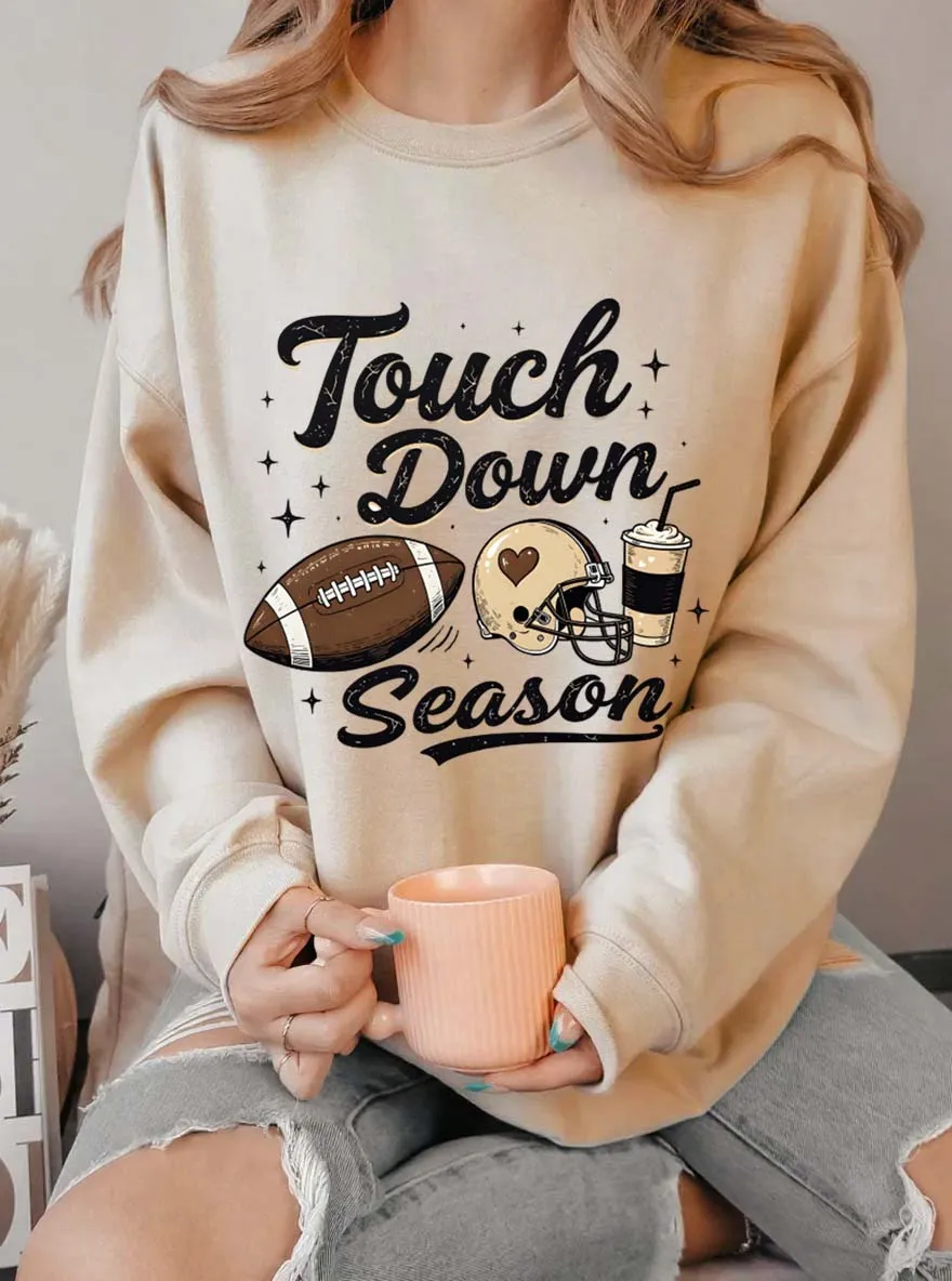 Vintage Touch Down Oversize Graphic Sweatshirt