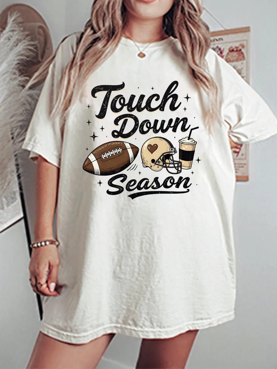 Vintage Touch Down Oversize Graphic Tee