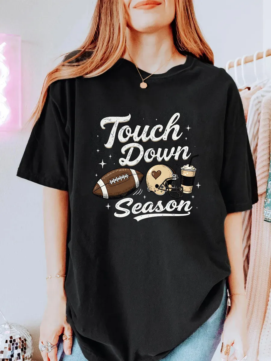 Vintage Touch Down Oversize Graphic Tee