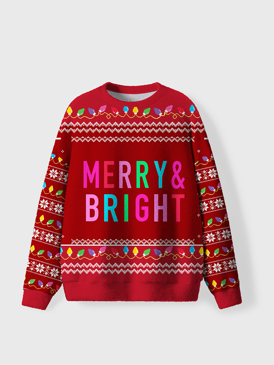 Vintage Merry Bright Christmas Ugly Sweater
