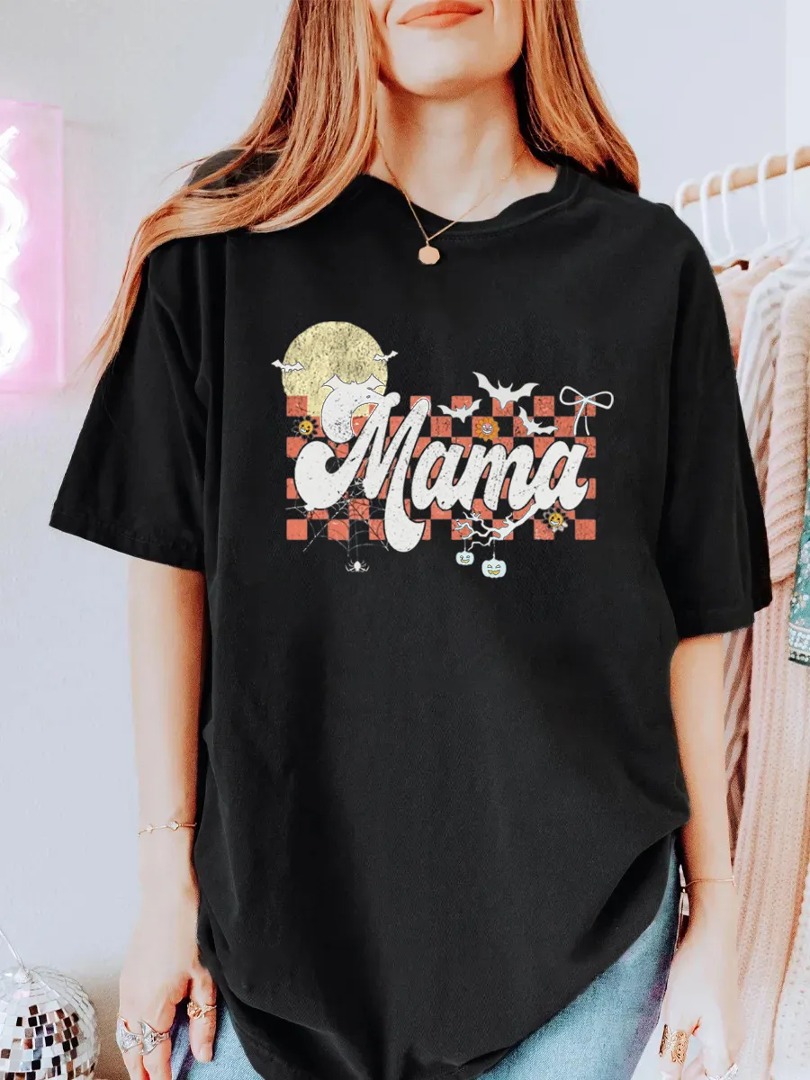 Vintage Spooky Mama Oversize Graphic Tee