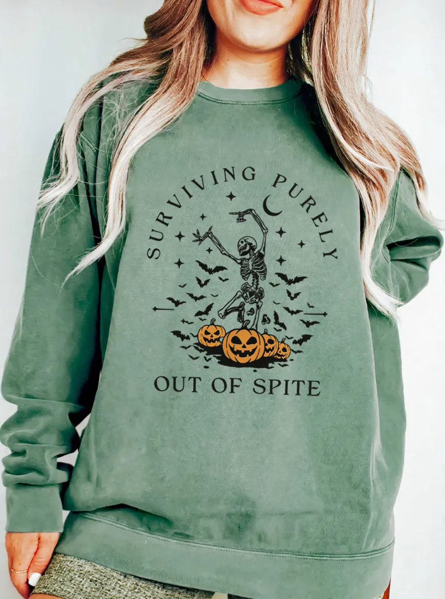 Vintage Surviving Purely Out Of Spite Oversize Graphic Sweatshirt