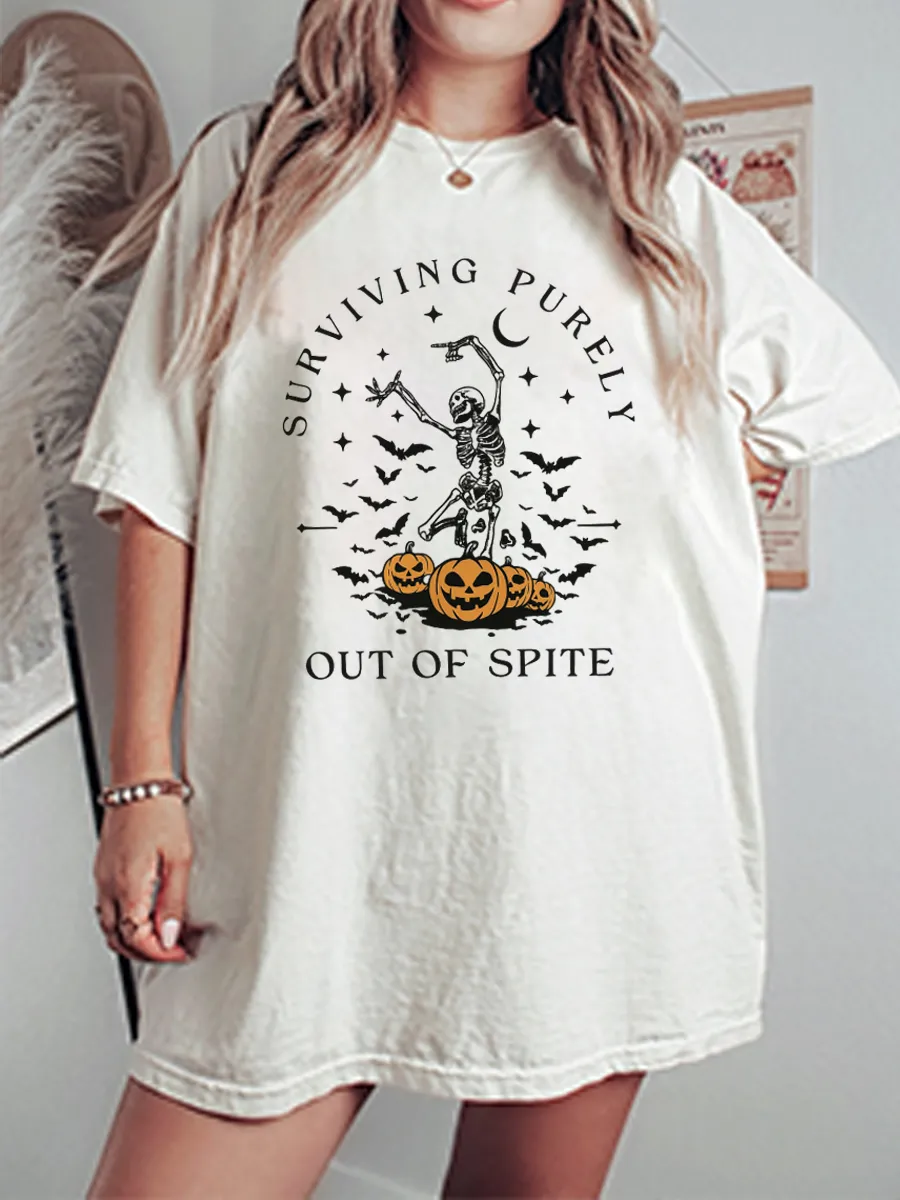 Vintage Surviving Purely Out Of Spite Oversize Graphic Tee