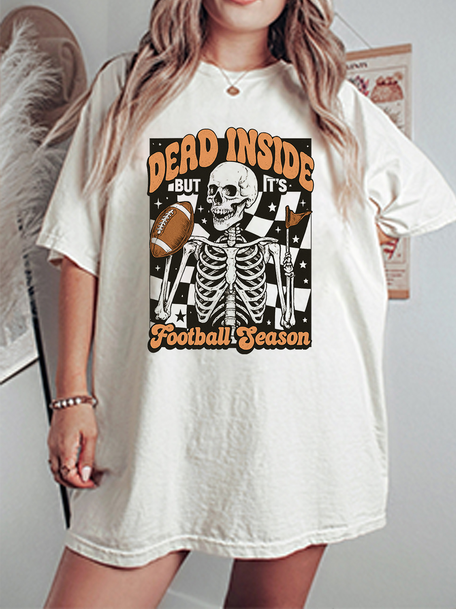 ]Vintage Dying For Football Oversize Graphic Tee