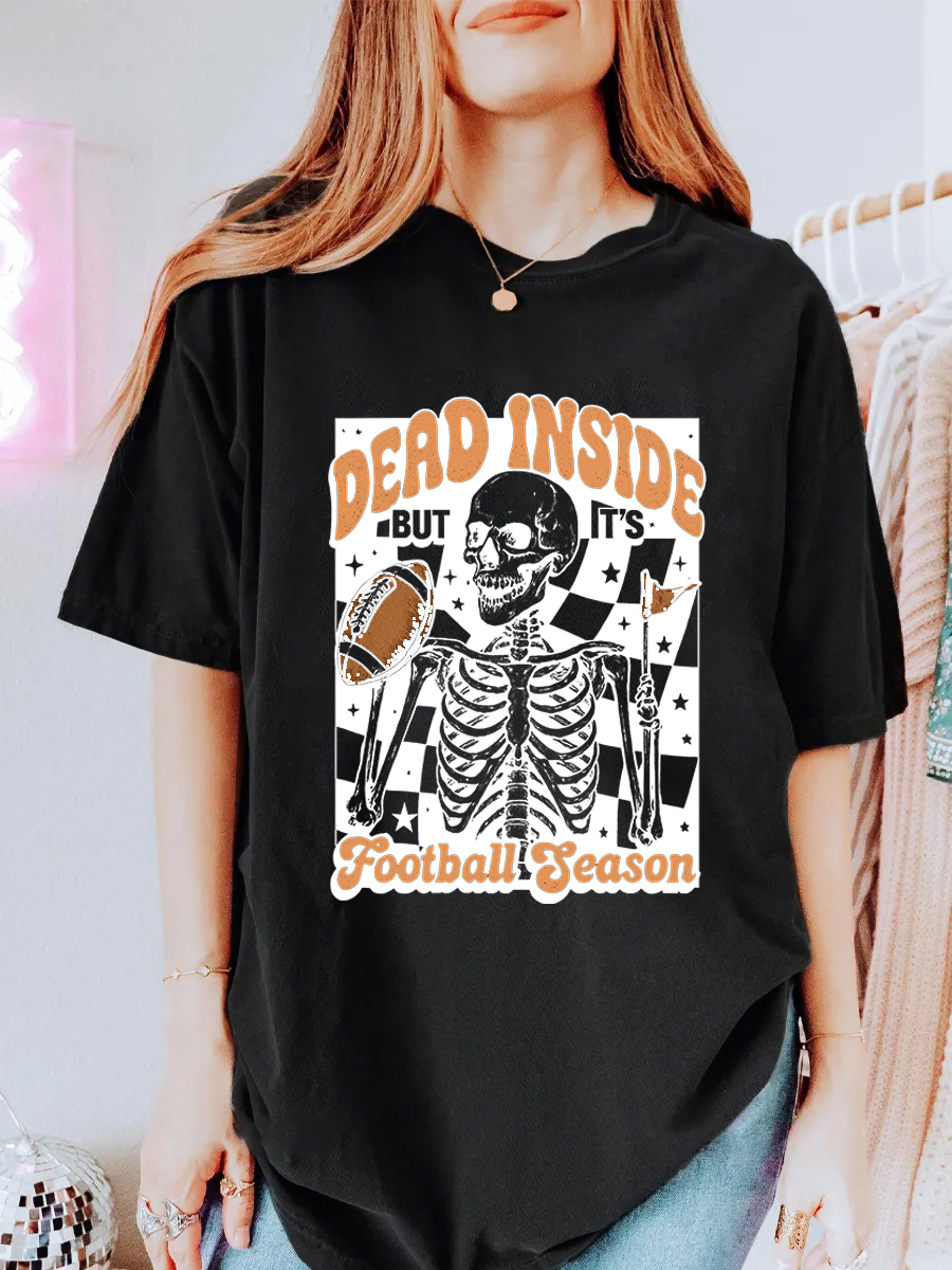 ]Vintage Dying For Football Oversize Graphic Tee