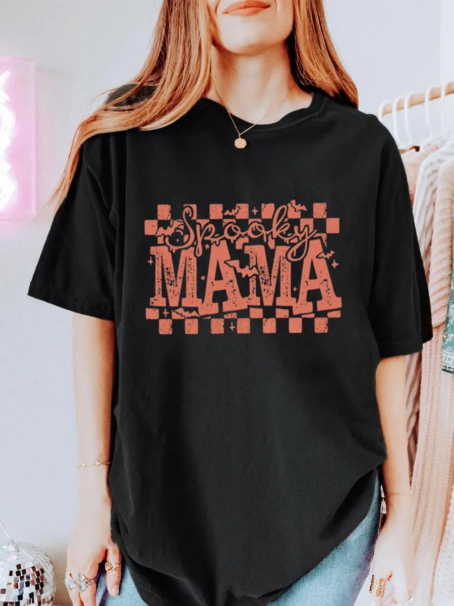 Vintage Spooky Mama Oversize Graphic Tee
