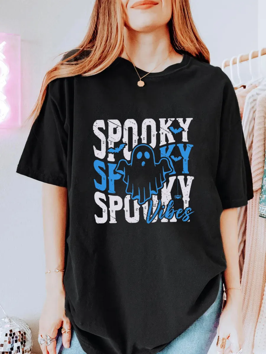 Vintage Spooky Vibes Oversize Graphic Tee