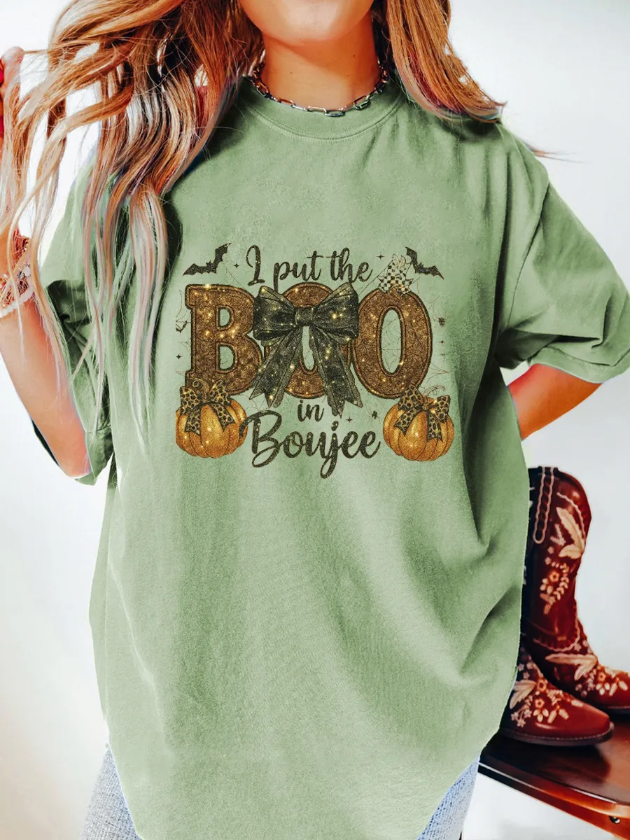 Vintage I Put The Boo in Boujee Oversize Glitter Graphic Tee