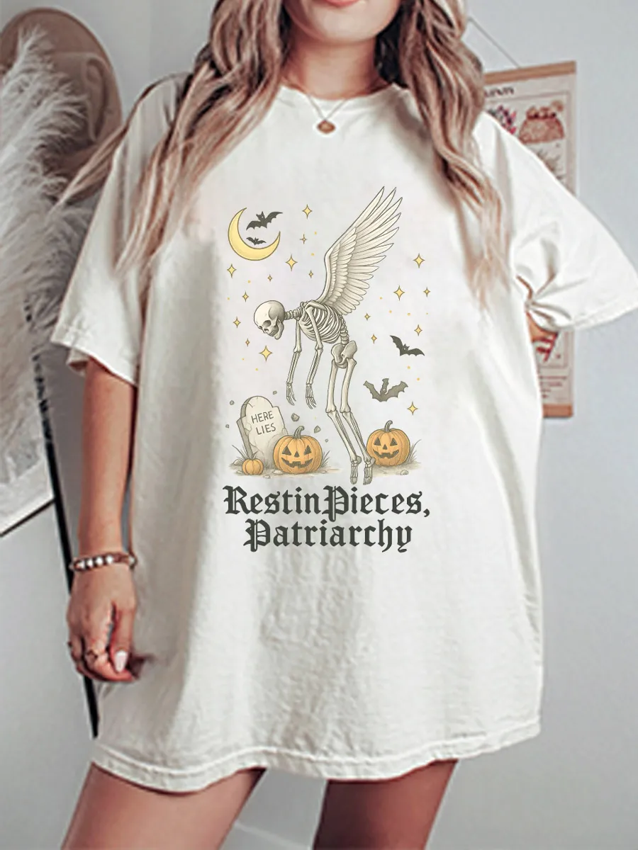 Vintage Rest In Pieces, Patriarchy Oversize Graphic Tee