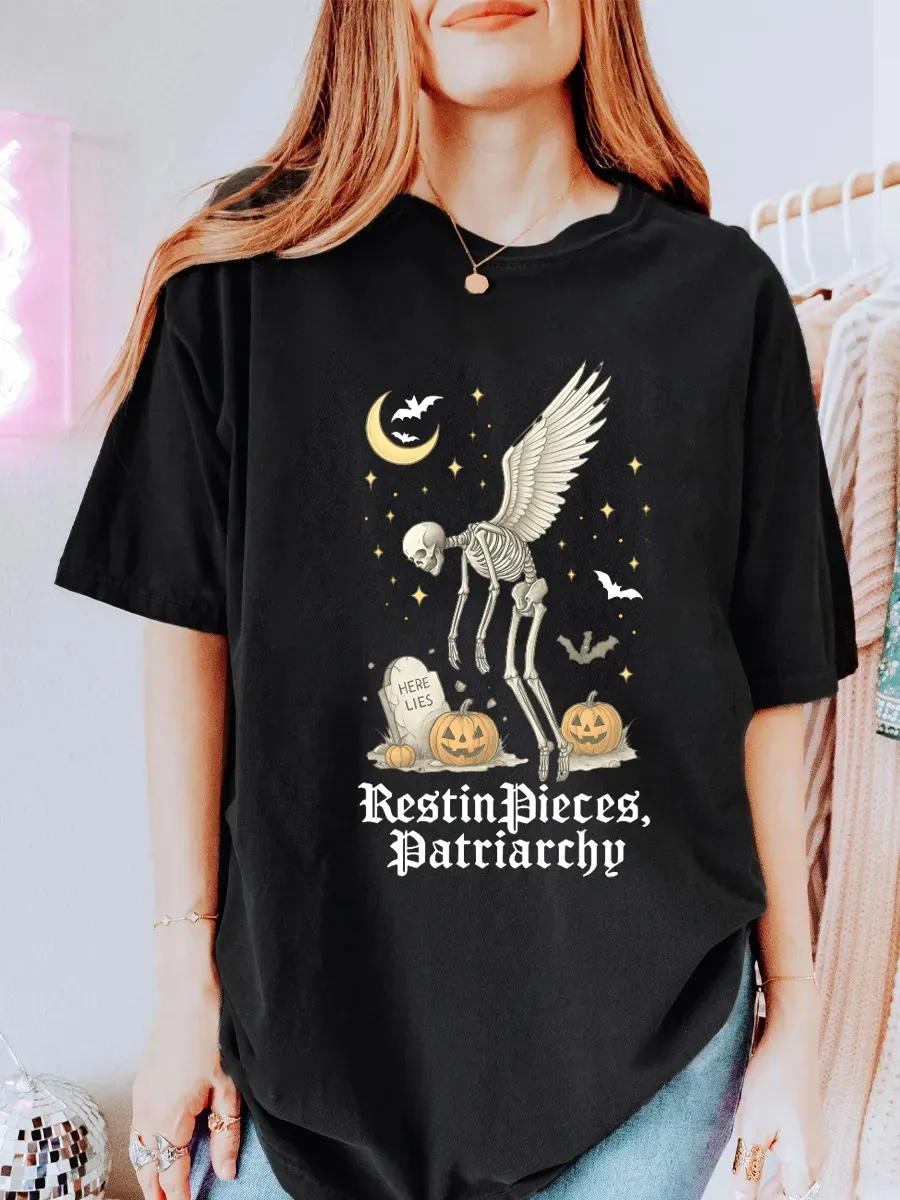 Vintage Rest In Pieces, Patriarchy Oversize Graphic Tee