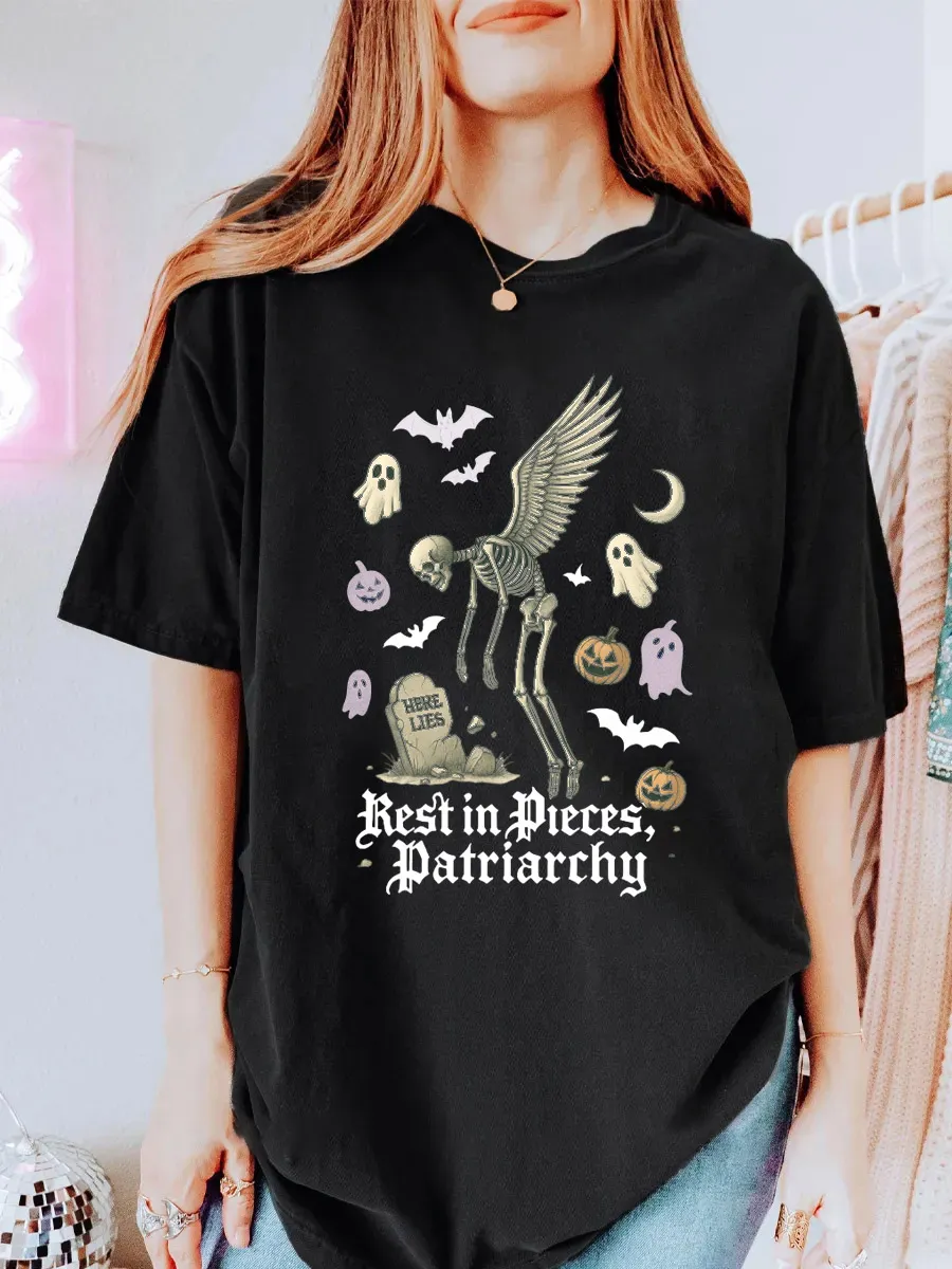 Vintage Rest In Pieces, Patriarchy Oversize Graphic Tee