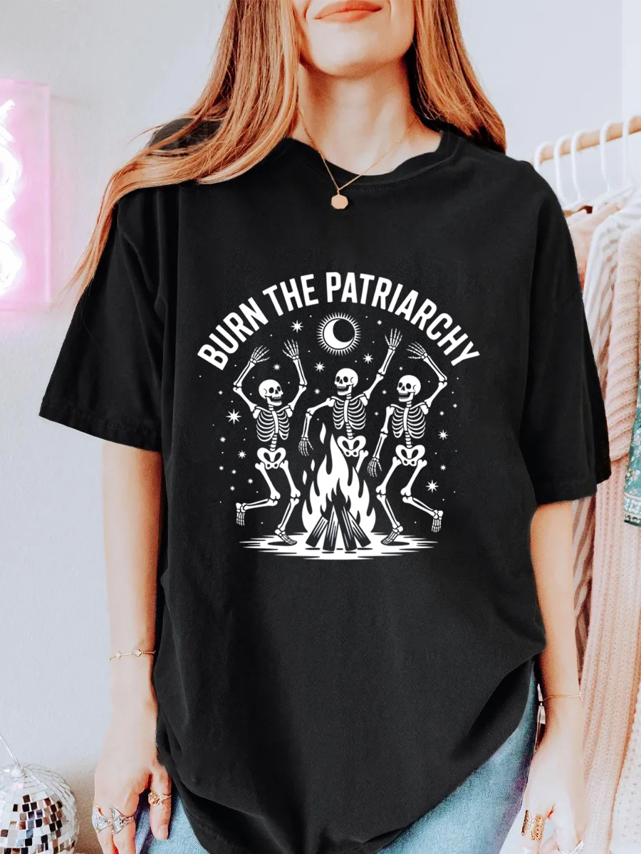 Vintage Burn The Patriarchy Oversize Graphic Tee