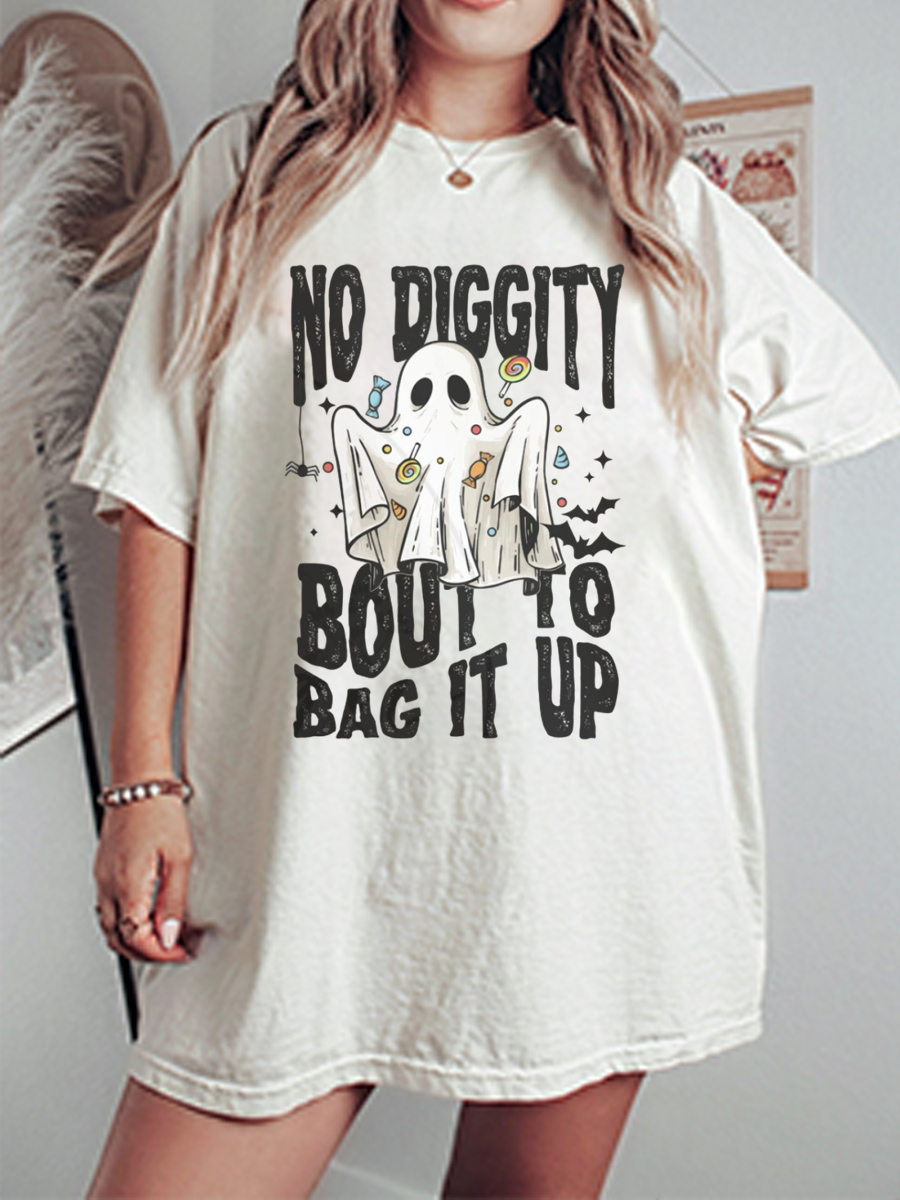 Vintage No Diggity Bout To Bag It Up Oversize Graphic Tee