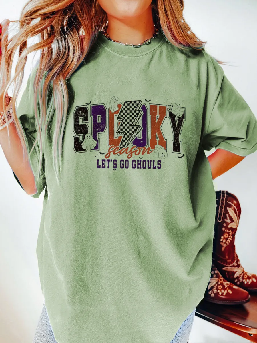 Vintage Spooky Season Oversize Graphic Tee