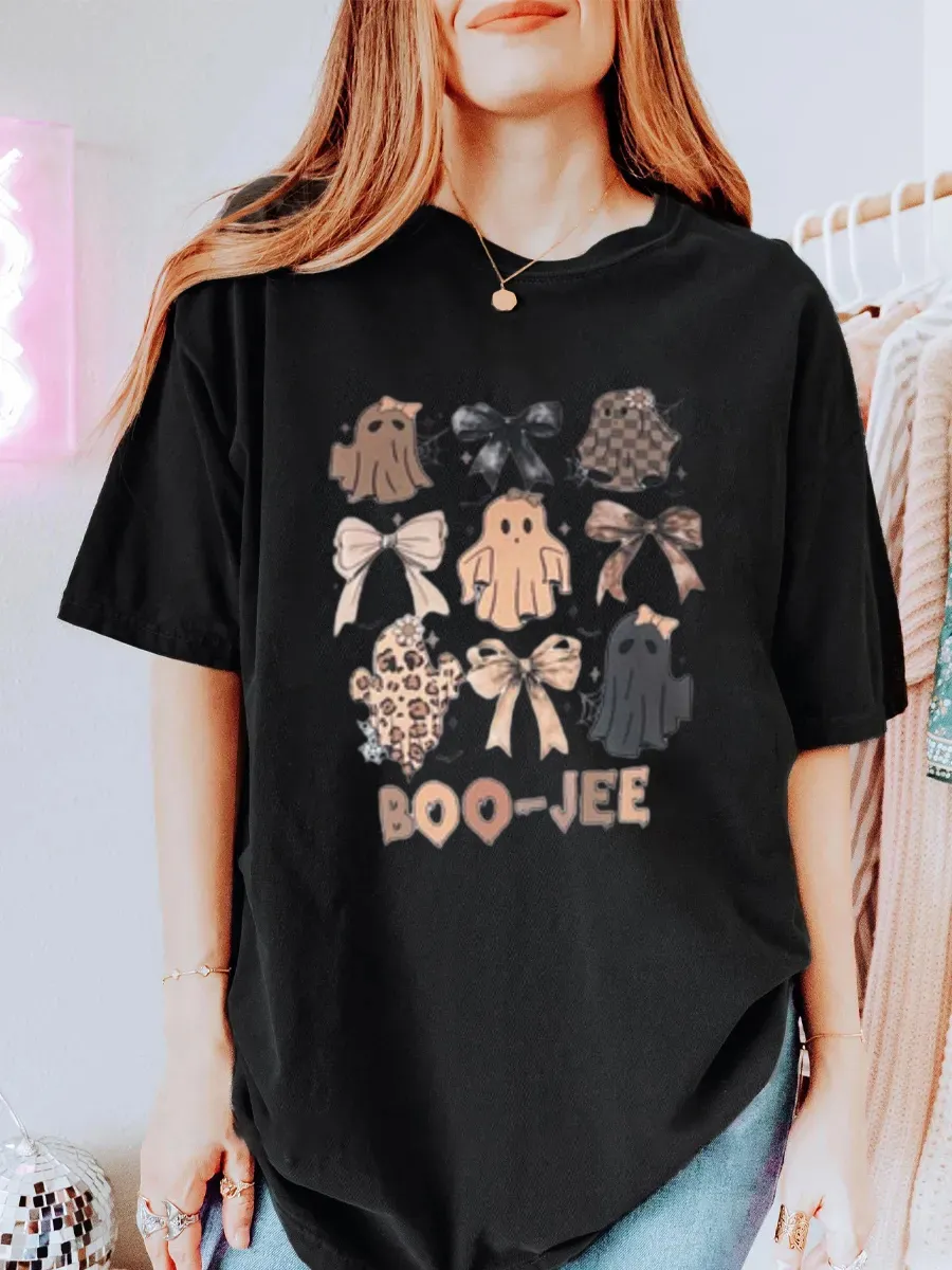 Vintage Boujee Ghosts And Bows Oversize Graphic Tee