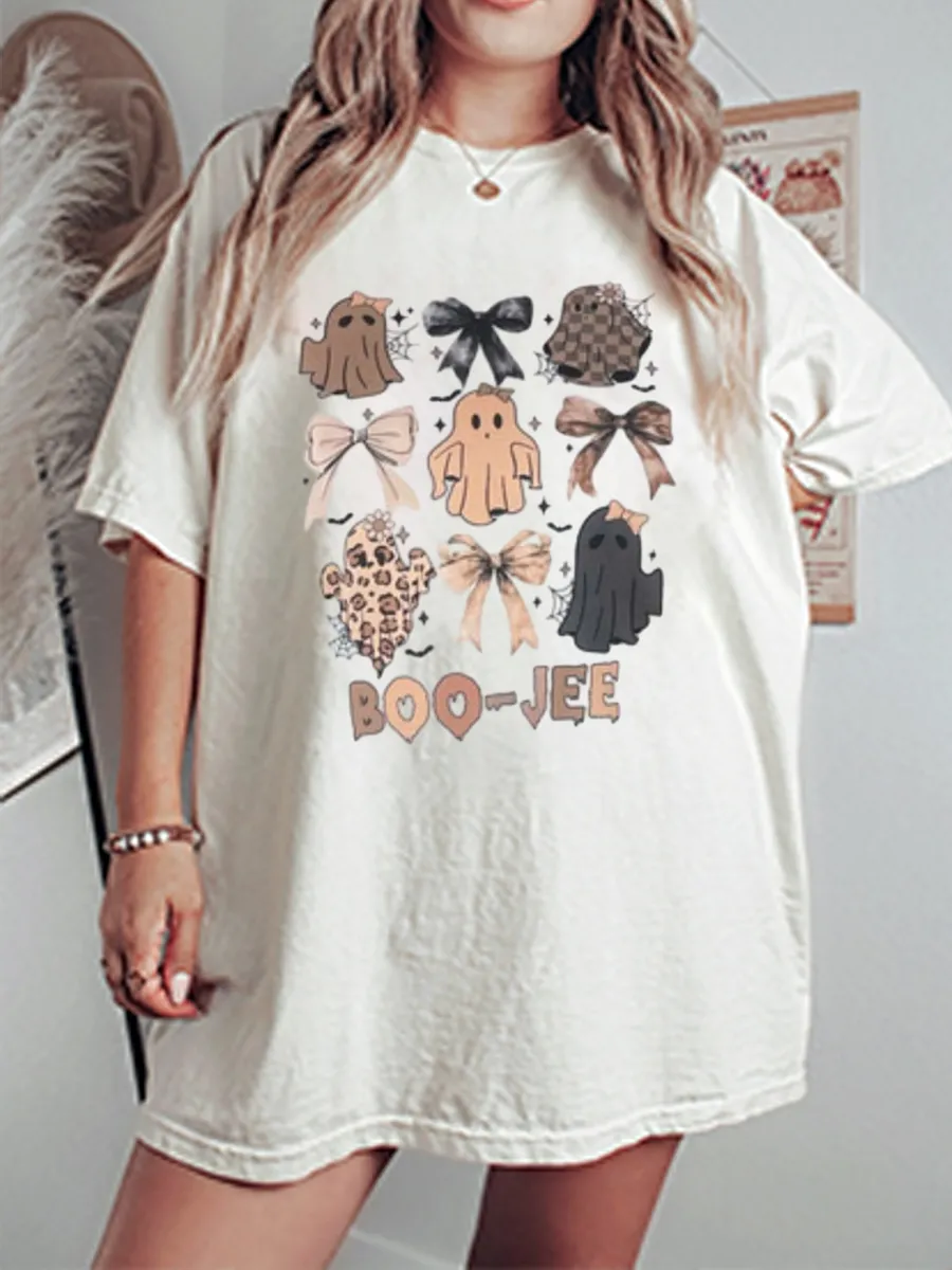 Vintage Boujee Ghosts And Bows Oversize Graphic Tee