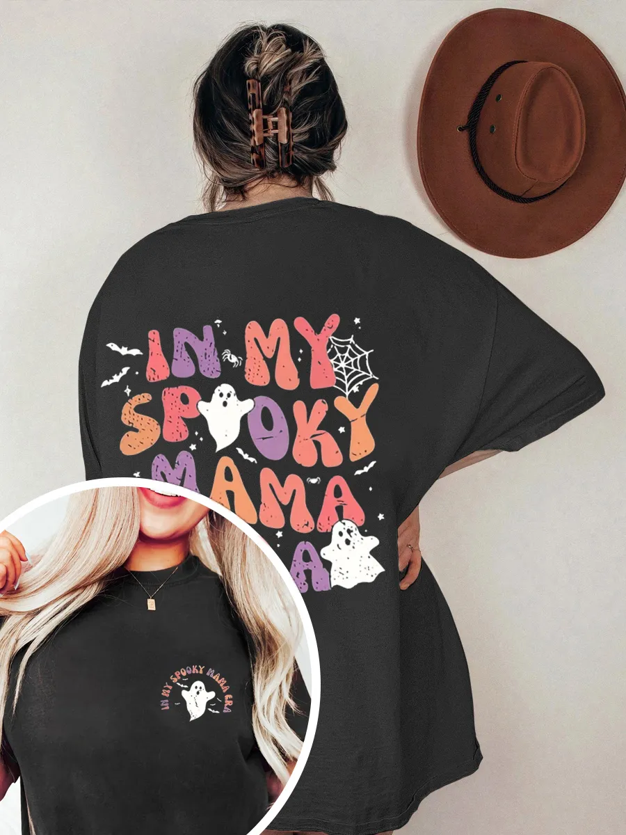 Vintage A Halloween Horror Mom Oversize Graphic Tee