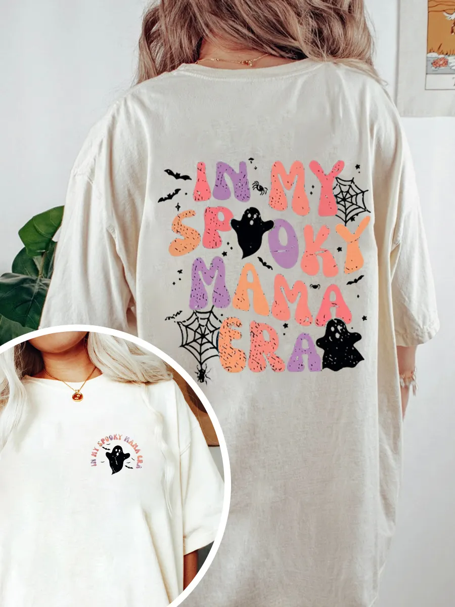 Vintage A Halloween Horror Mom Oversize Graphic Tee