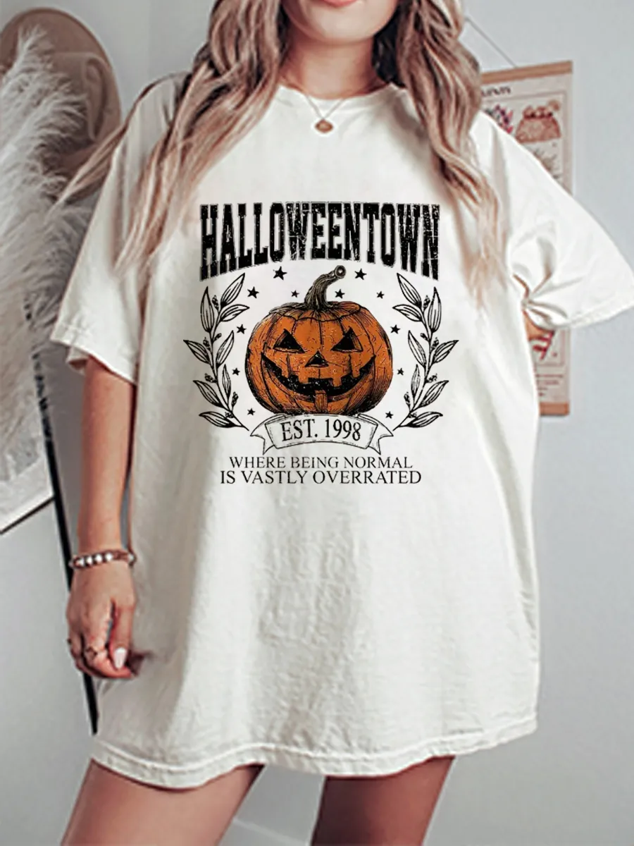 Vintage Halloween Town Pumpkin Oversize Graphic Tee