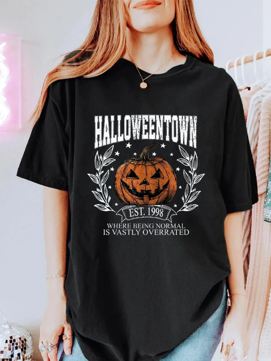 Vintage Halloween Town Pumpkin Oversize Graphic Tee