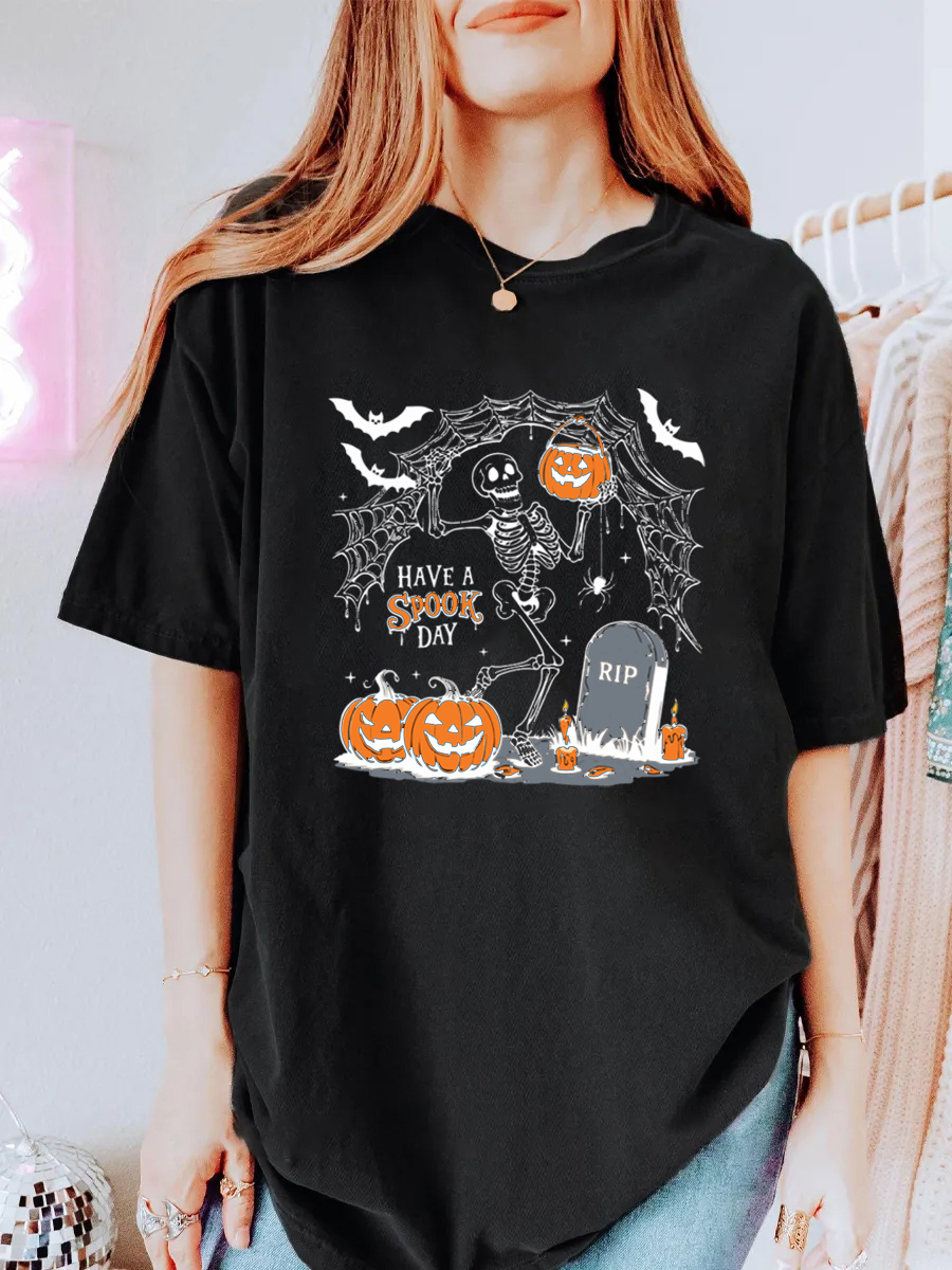 Vintage Dancing Skeleton Oversize Graphic Tee