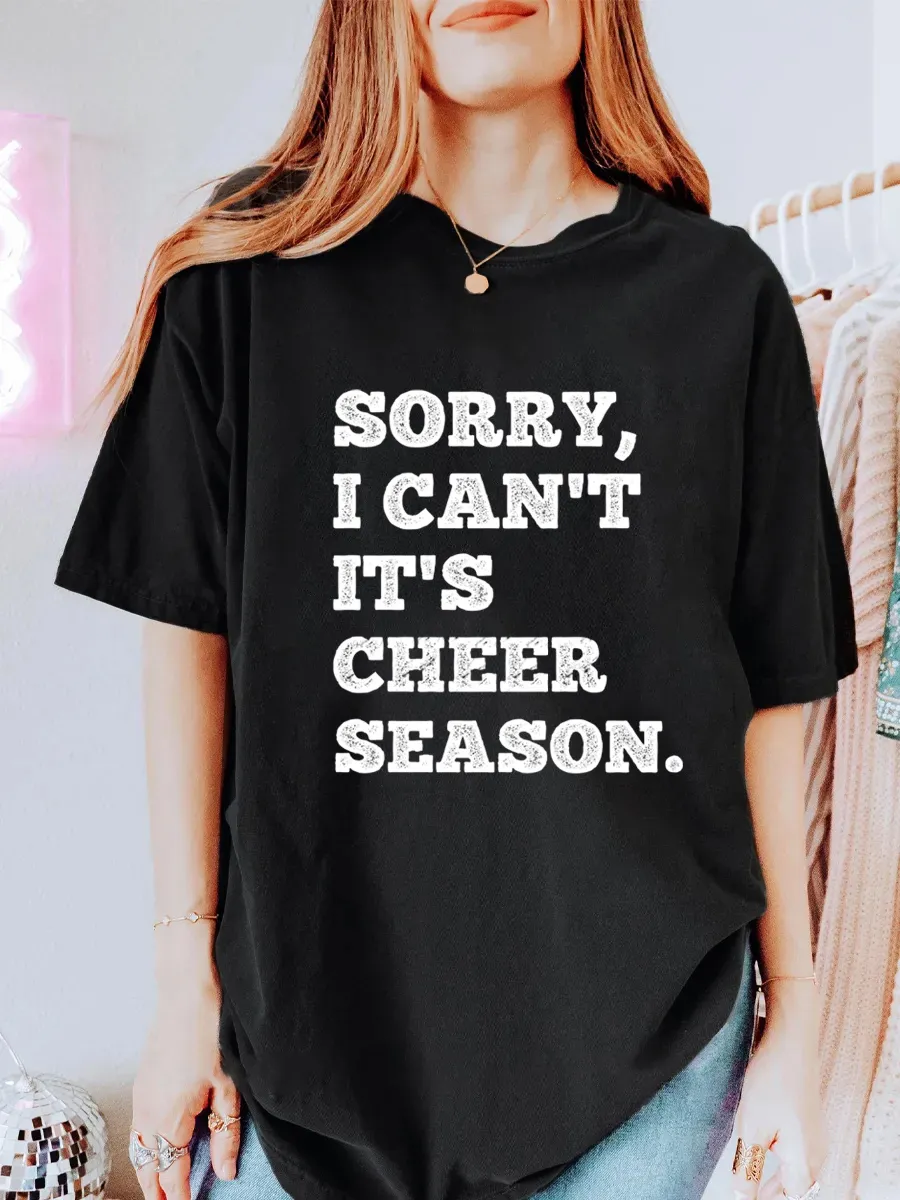 Vintage Sorry I Can'T It Is Cheer Season Oversize Graphic Tee