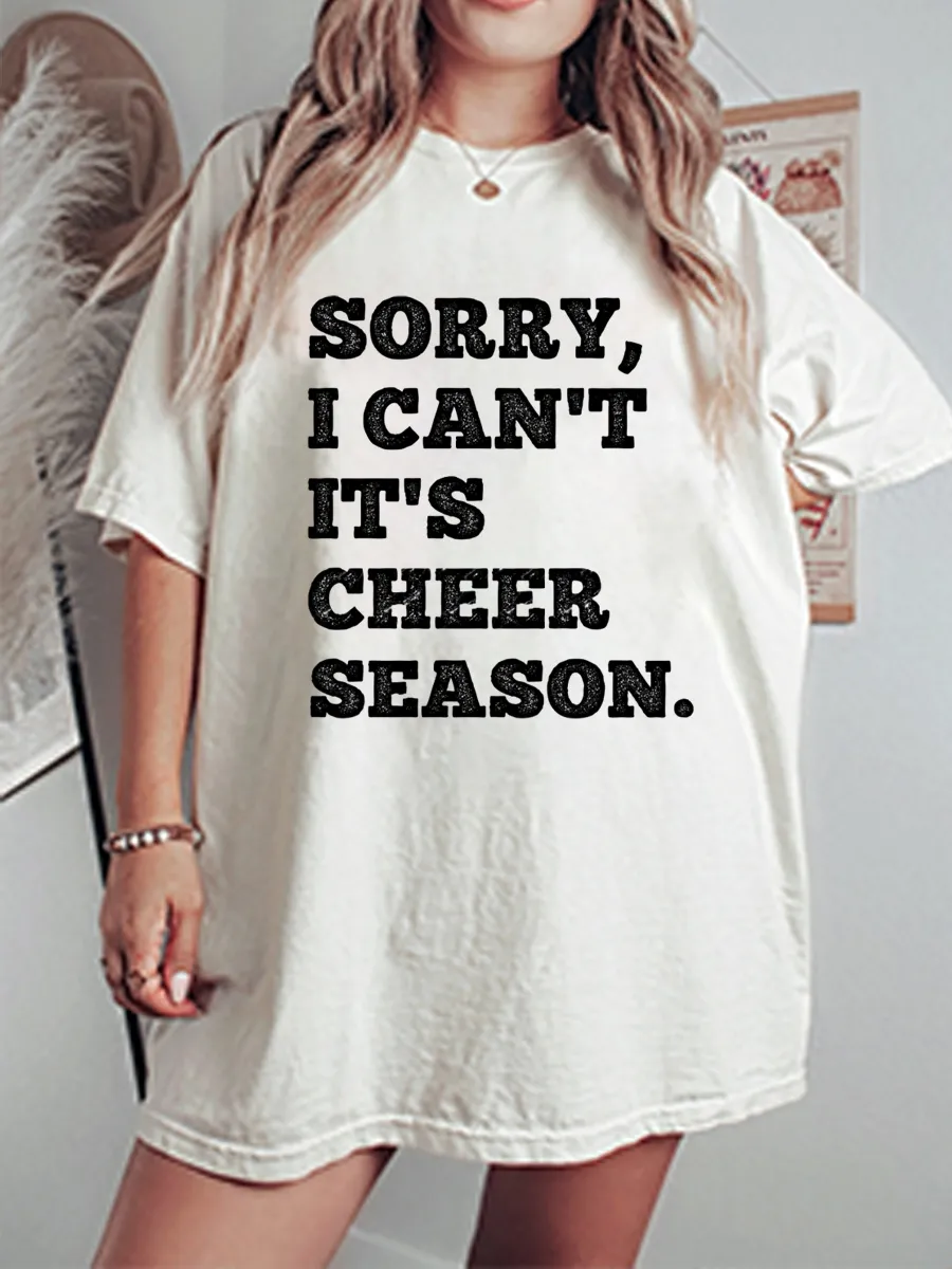 Vintage Sorry I Can'T It Is Cheer Season Oversize Graphic Tee