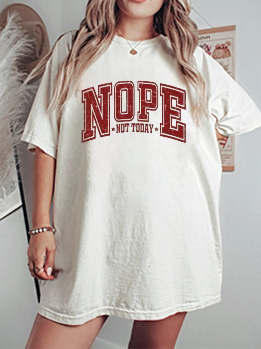 Vintage Nope Not Today Oversize Graphic Tee
