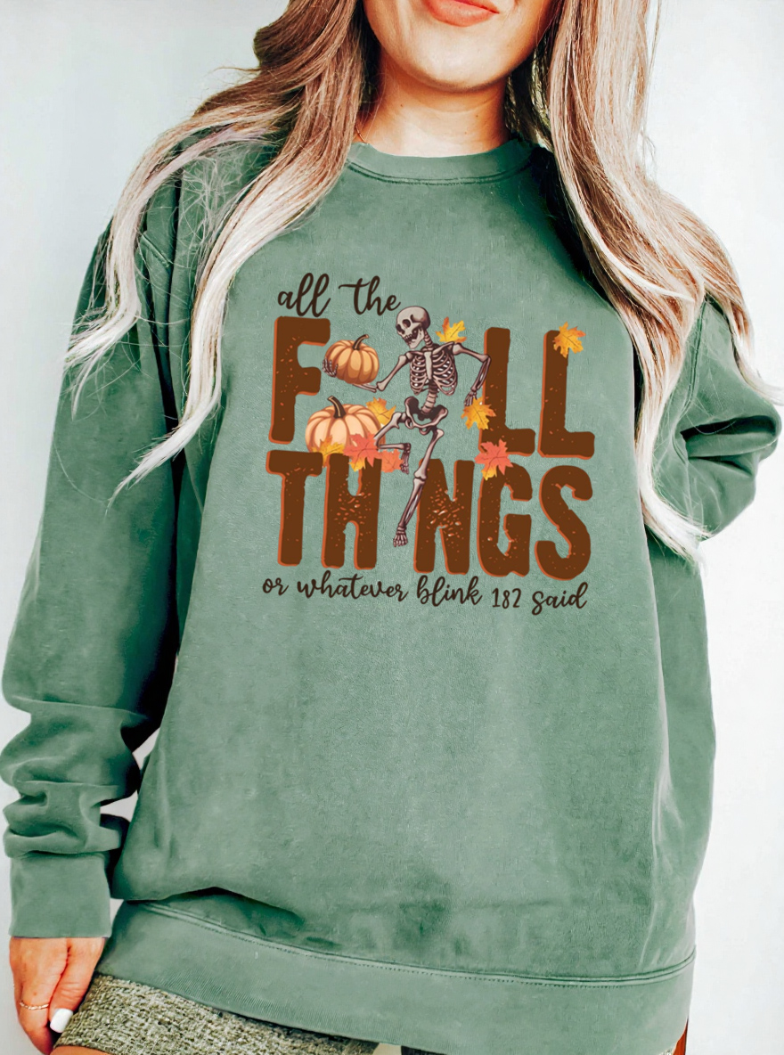 Vintage Fall Skeleton Oversize Graphic Sweatshirt