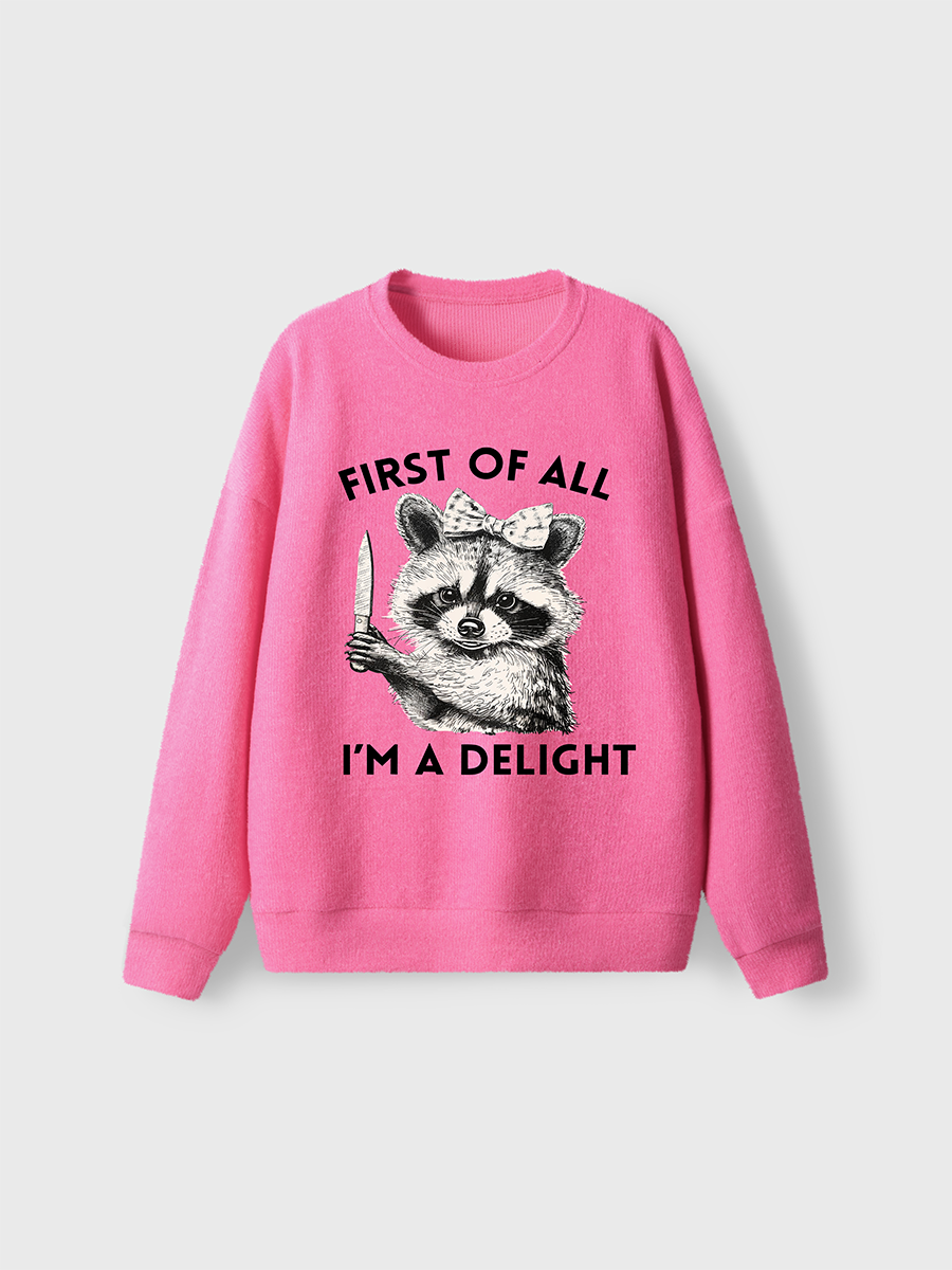 Vintage First Of All I'M A Delight Fuzzy Sweater