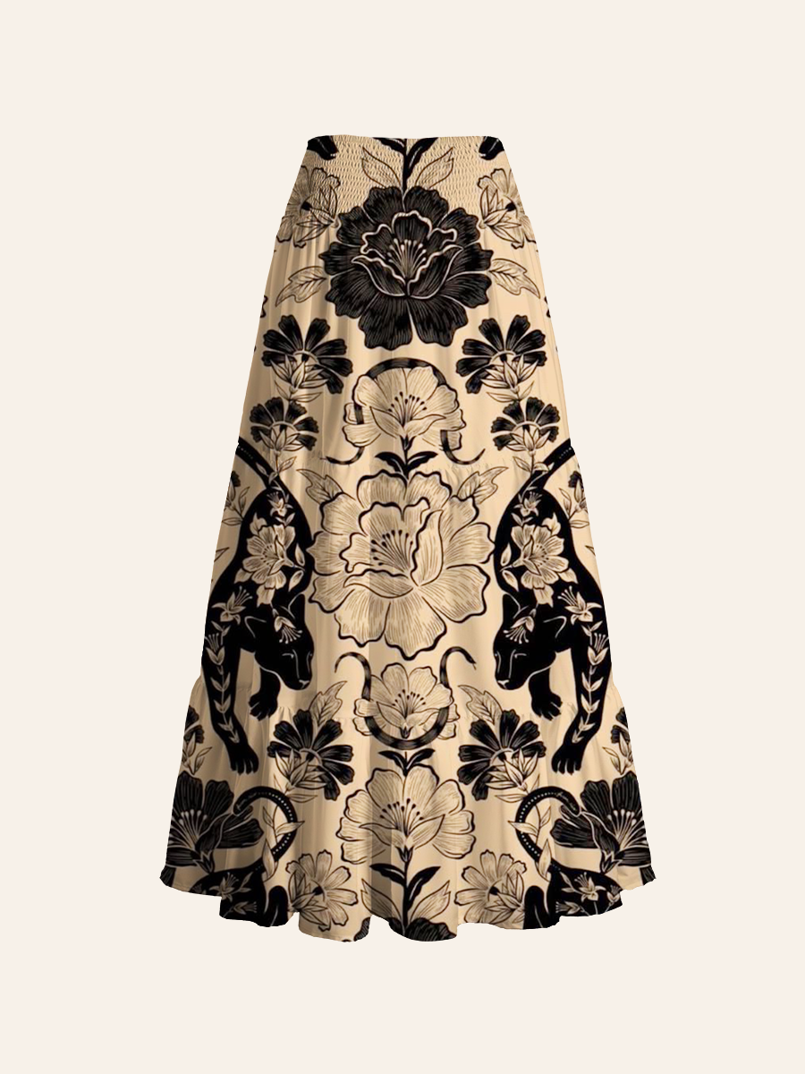 Wild Panther Garden Convertible Maxi Skirts
