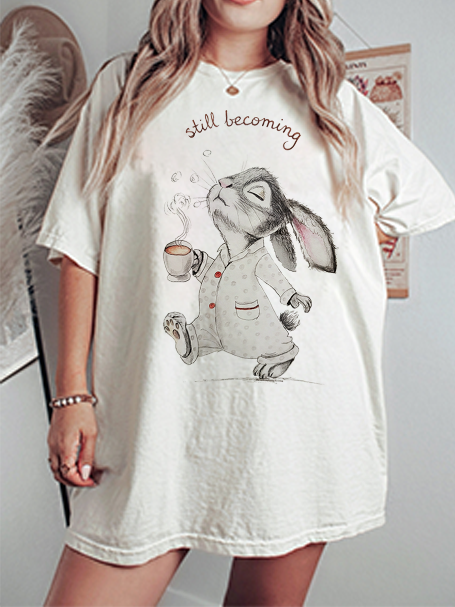 Vintage Still Becoming Oversize Graphic Tee