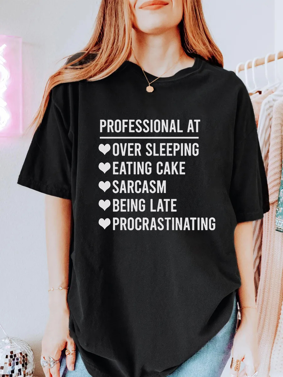 Vintage Professional At Sarcasm Oversize Graphic Tee