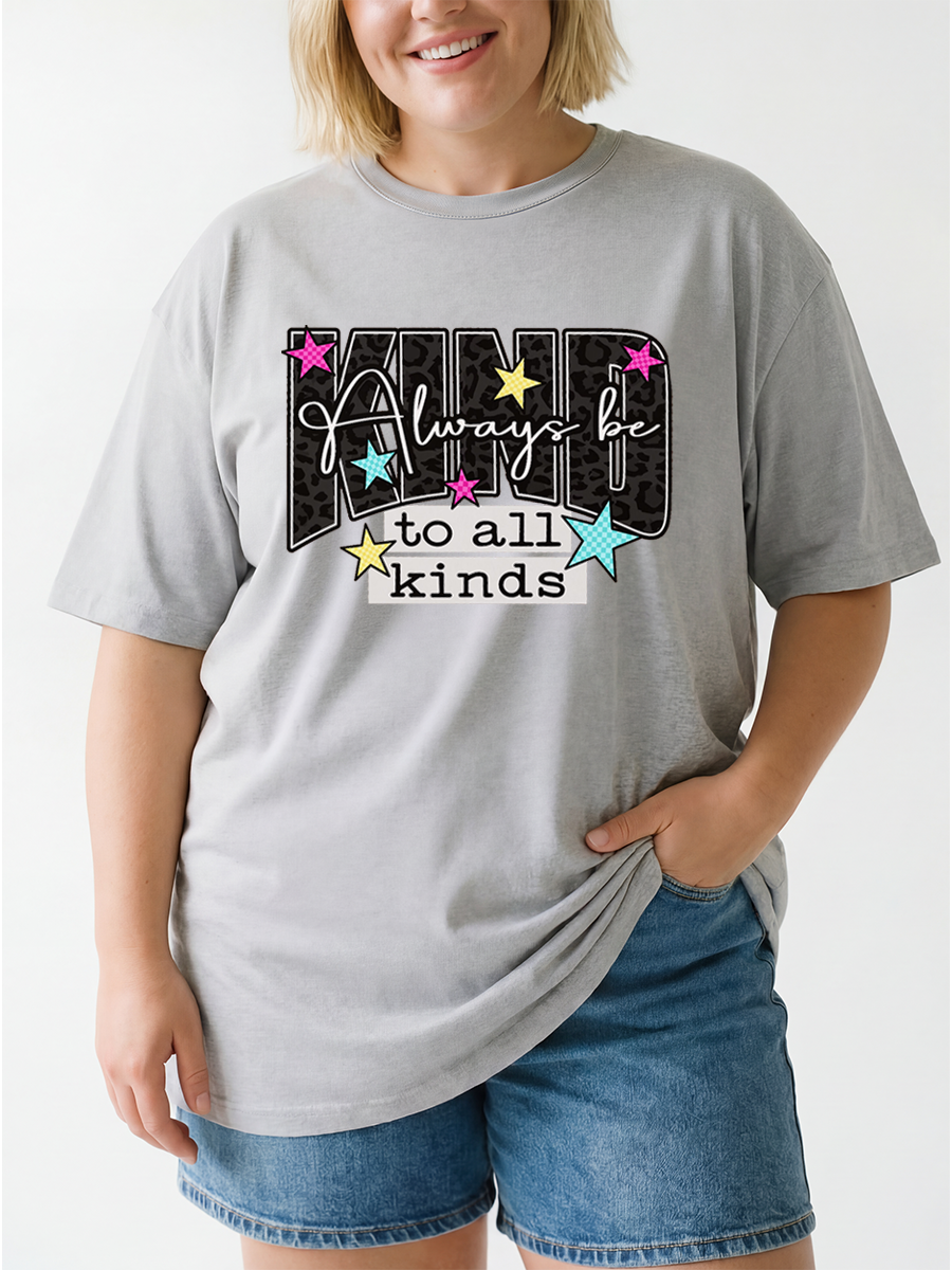 Vintage Be Kind To All Kinds Oversize Graphic Tee