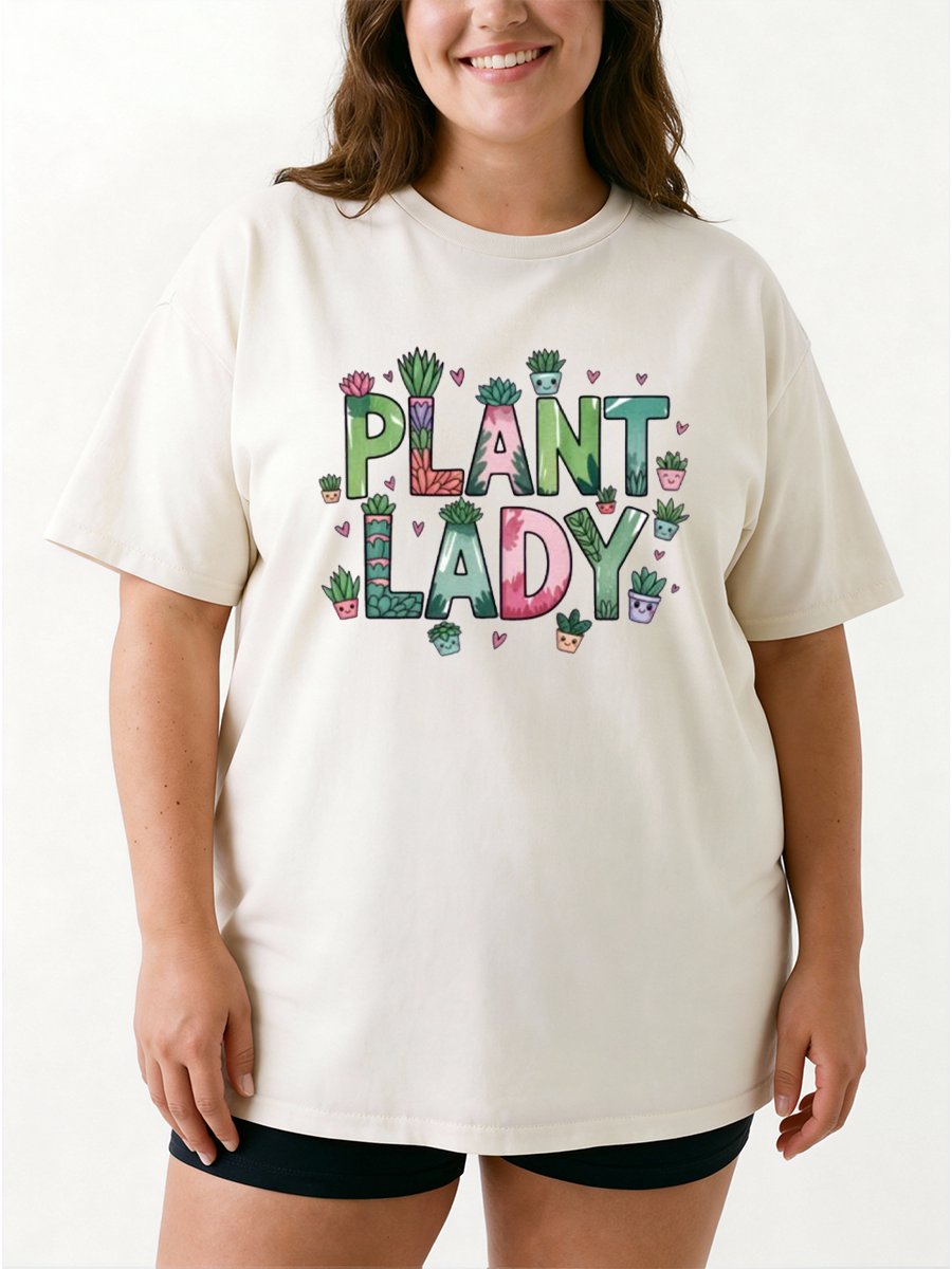 Vintage Plant Lady Oversize Graphic Tee