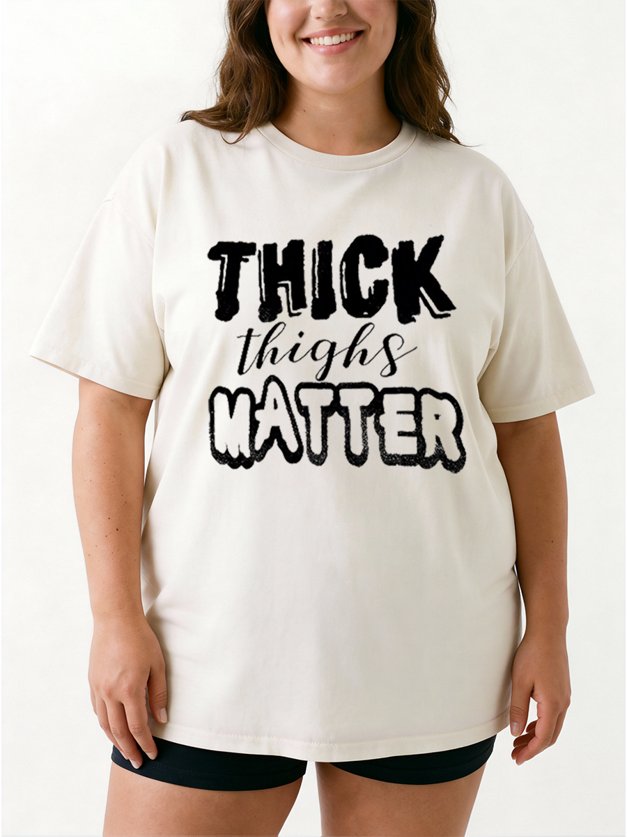 Vintage Thick Thighs Matter Oversize Graphic Tee