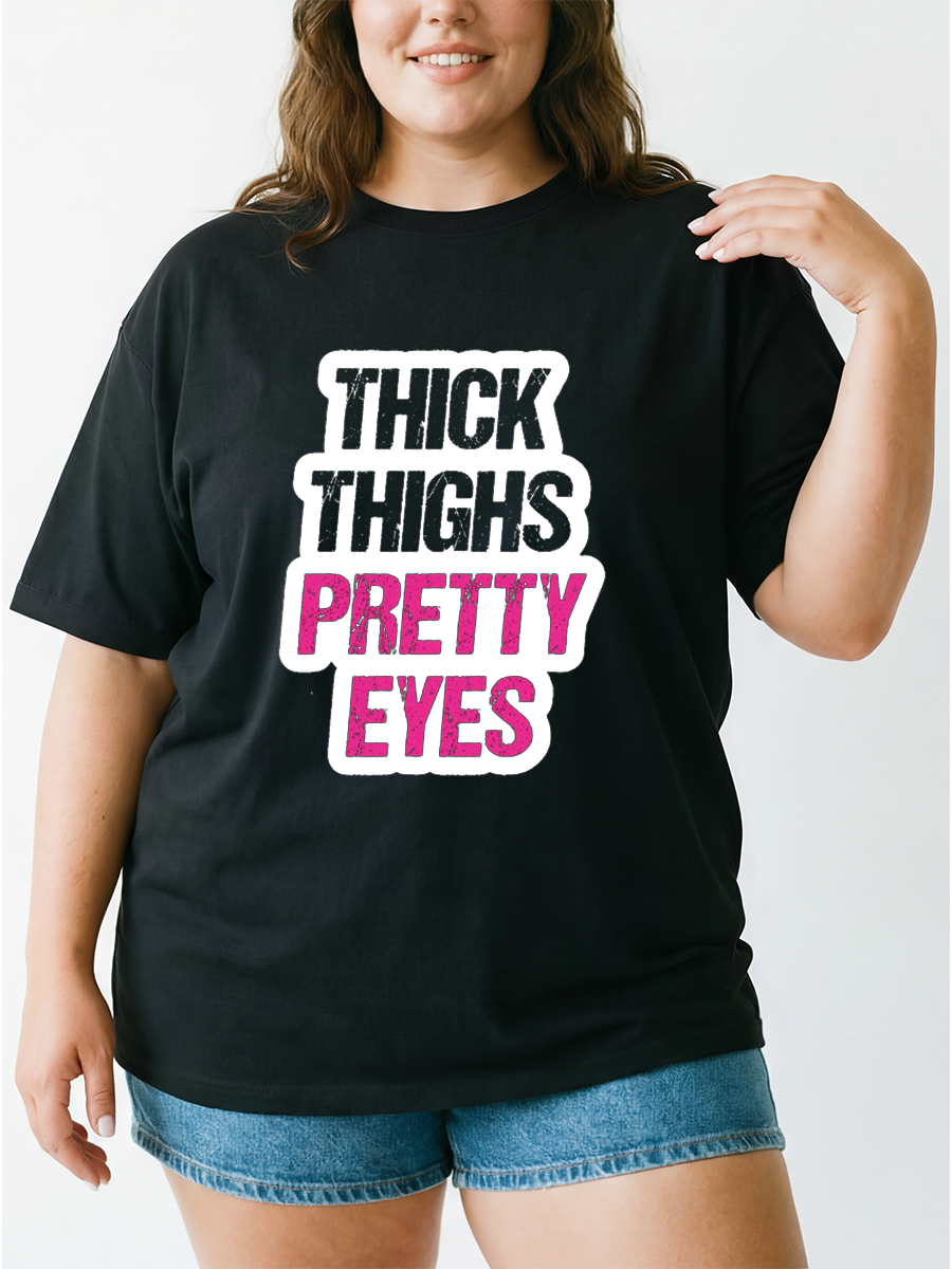 Vintage Thick Thighs Pretty Eyes 250 Oversize Graphic Tee