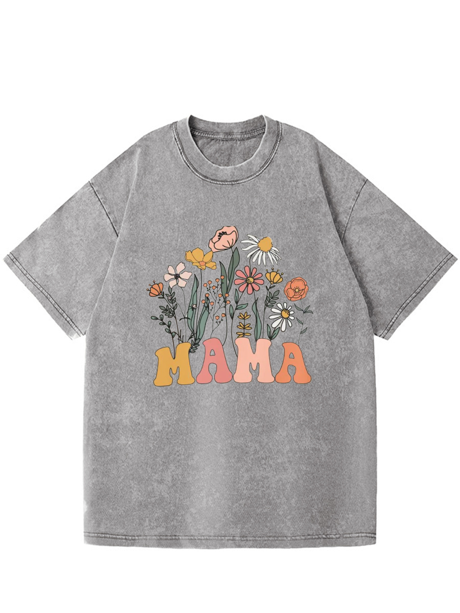 Vintage Mama And Flowers Washed T-Shirt
