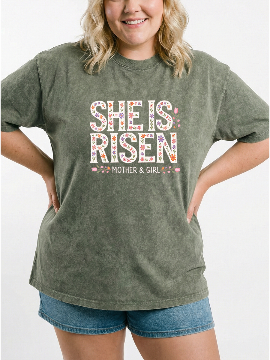 Vintage She Is Risen  Tee Washed T-Shirt