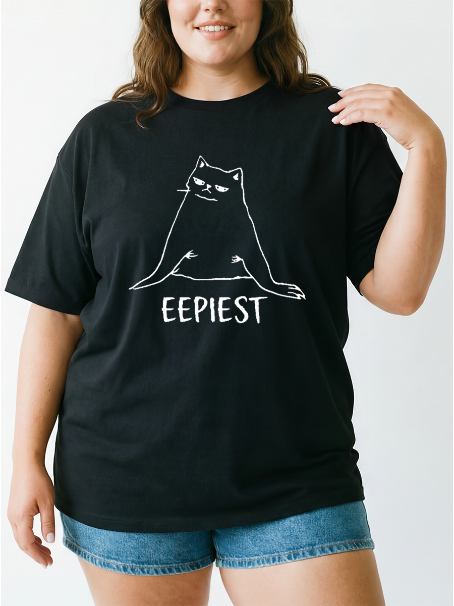 Vintage Eepiest Cat Oversize Graphic Tee